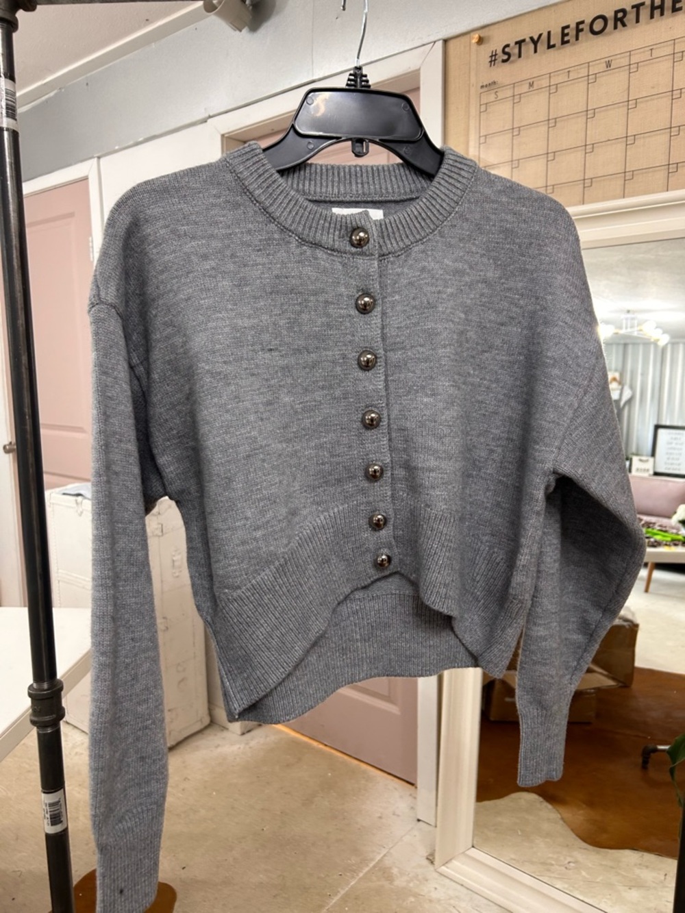 Priv - Grey Cardigan Button Front NWT Size Small